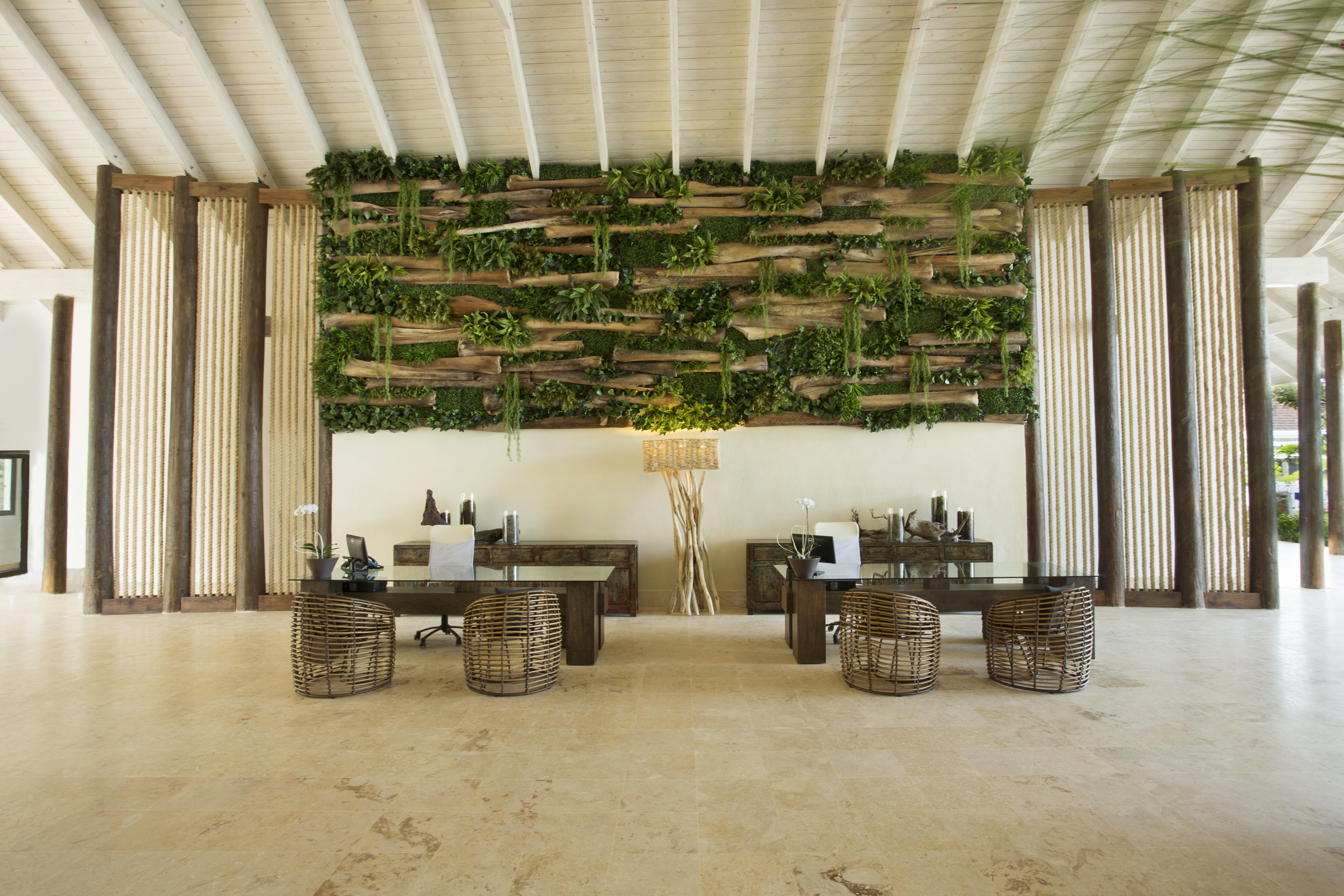 Viva V Samana By Wyndham, A Trademark Adults All Inclusive Las Terrenas Exterior photo Living wall at the front desk of the hotel